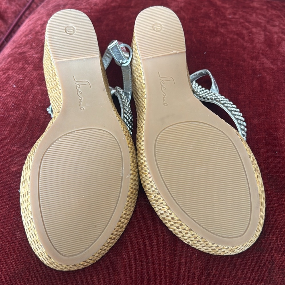 Silver Rhinestone Sandals - Picture 6 of 6